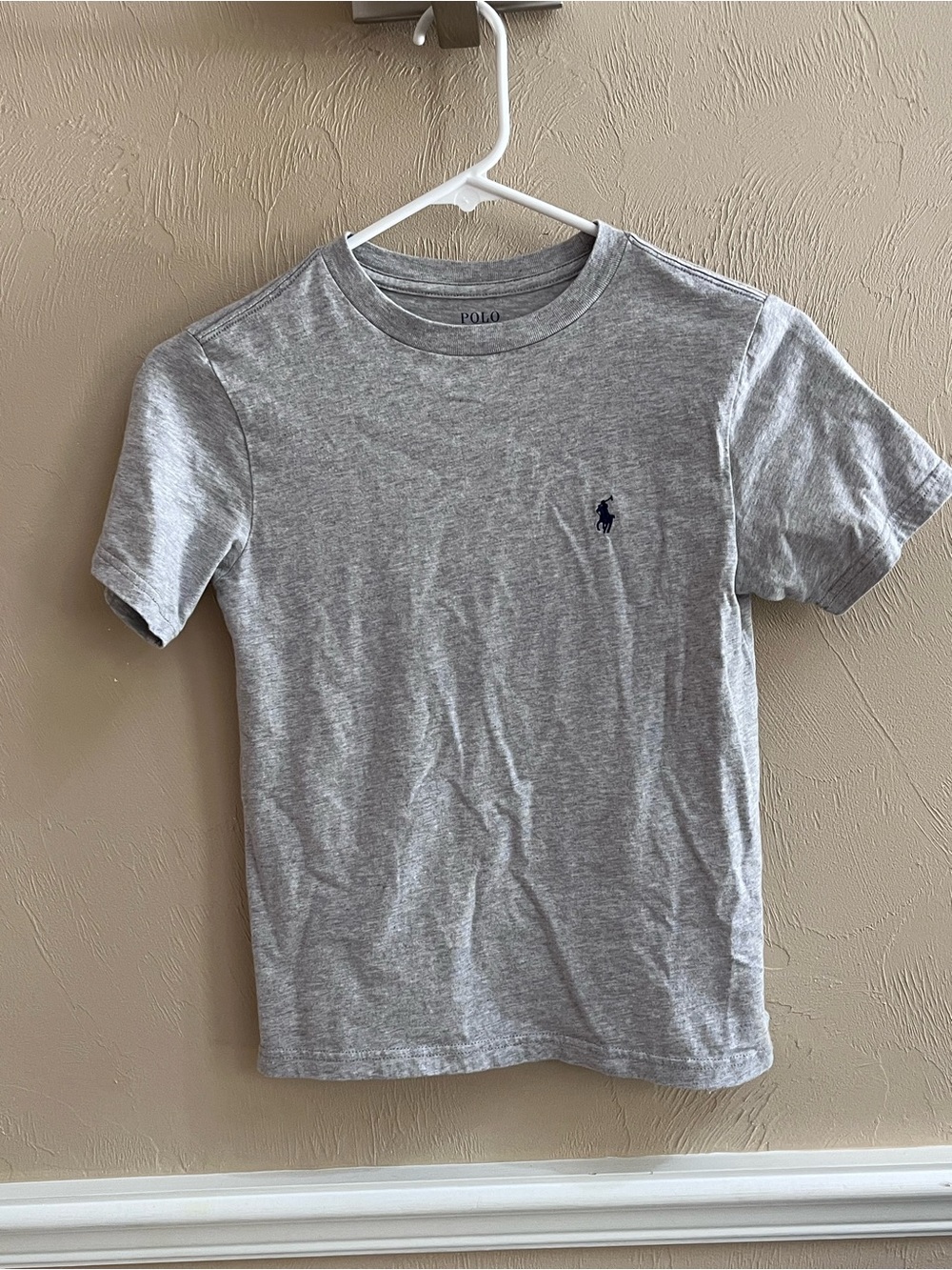 Polo by Ralph Lauren Light Heather Gray Crew Neck Tee with Navy Pony
